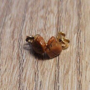 Natural Mahogany Obsidian Stone Stud Earrings